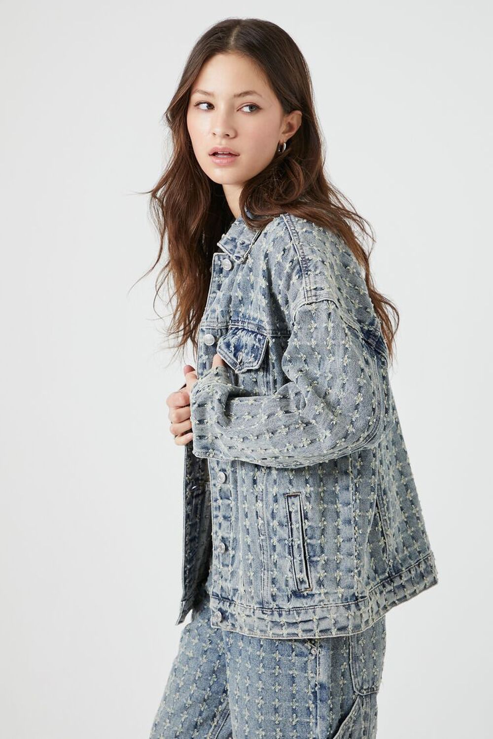 Distressed Denim Trucker Jacket